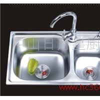 供应厂家供应 厨房水槽菜盆 双槽 H-7641 不锈钢水槽洗菜盆